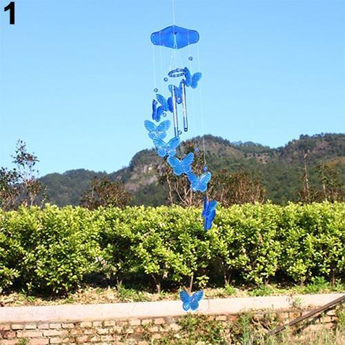 Model Creative Crystal Butterflies-Wind Chime Hanging Ornament  Mobile Wind Bell Garden Ornament Lucky Yard Garden Living Room Home/Wall/Room For Mom Birthday Gift Metal Music Wind Chimes Indoor & Outdoor Decor