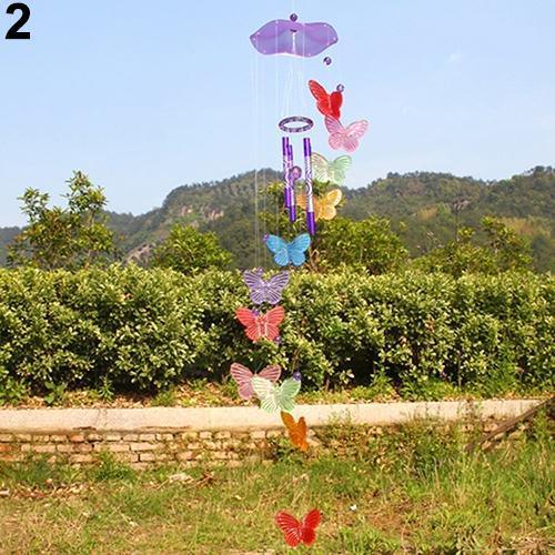 Model Creative Crystal Butterflies-Wind Chime Hanging Ornament  Mobile Wind Bell Garden Ornament Lucky Yard Garden Living Room Home/Wall/Room For Mom Birthday Gift Metal Music Wind Chimes Indoor & Outdoor Decor