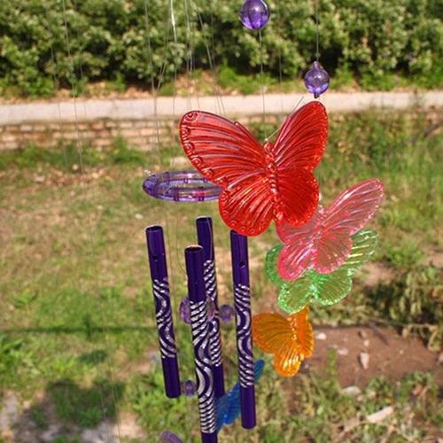 Model Creative Crystal Butterflies-Wind Chime Hanging Ornament  Mobile Wind Bell Garden Ornament Lucky Yard Garden Living Room Home/Wall/Room For Mom Birthday Gift Metal Music Wind Chimes Indoor & Outdoor Decor