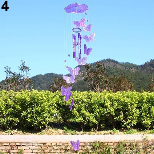 Model Creative Crystal Butterflies-Wind Chime Hanging Ornament  Mobile Wind Bell Garden Ornament Lucky Yard Garden Living Room Home/Wall/Room For Mom Birthday Gift Metal Music Wind Chimes Indoor & Outdoor Decor