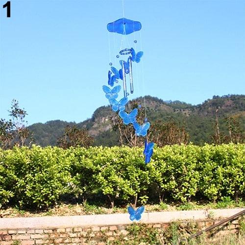 Model Creative Crystal Butterflies-Wind Chime Hanging Ornament  Mobile Wind Bell Garden Ornament Lucky Yard Garden Living Room Home/Wall/Room For Mom Birthday Gift Metal Music Wind Chimes Indoor & Outdoor Decor