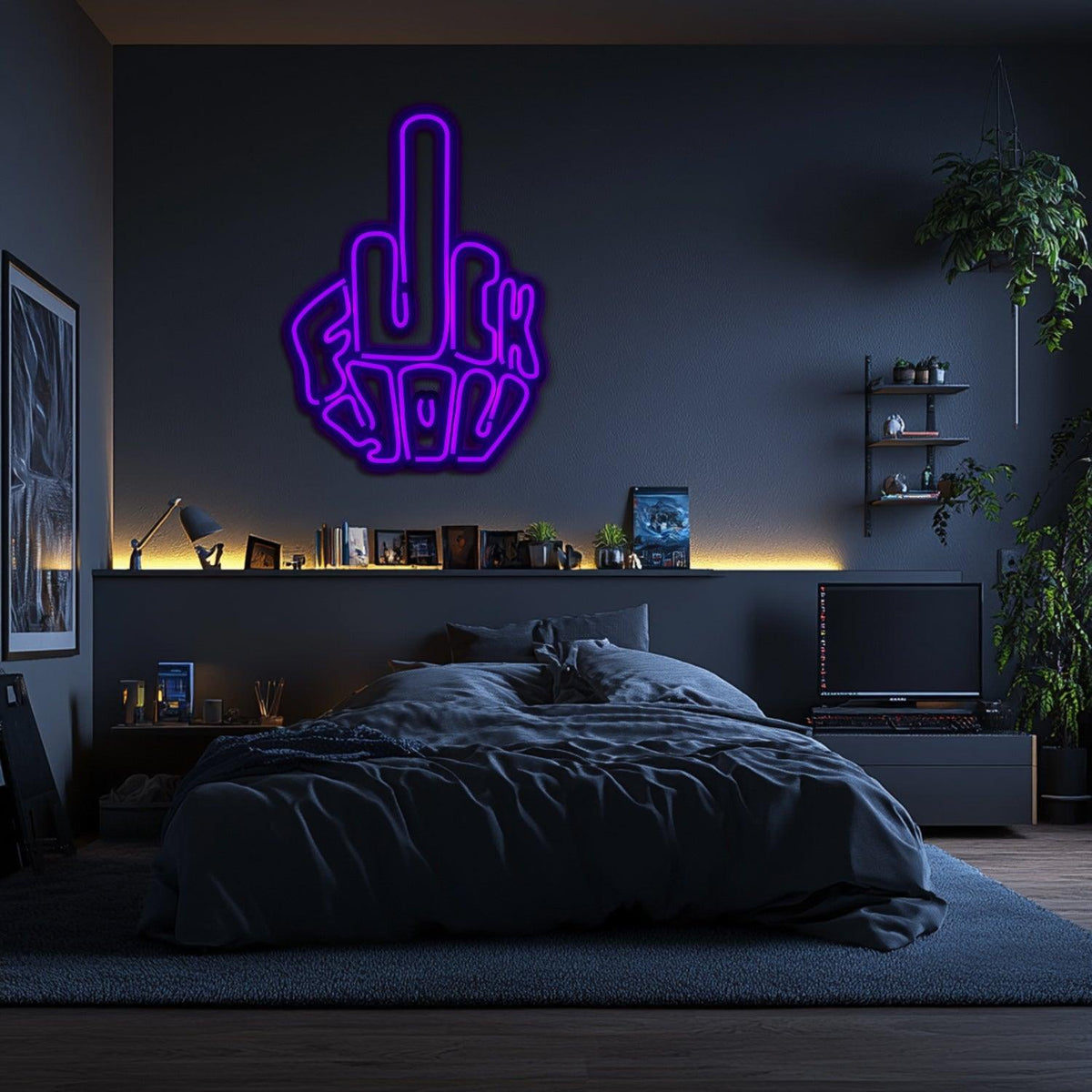 Fuck You Metal Neon Wall Art- LN0137
