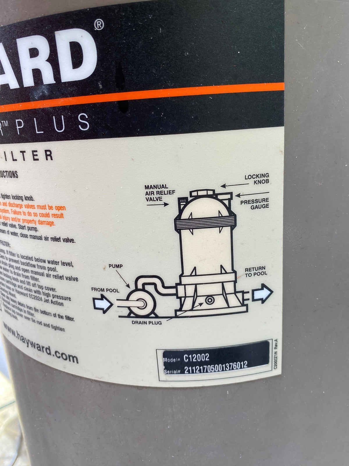FilterFit™ Cover for Hayward® Star Clear™ Plus C-1200