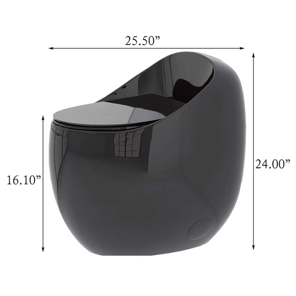 Modern 1.28 GPF Single Flush 1-Piece Ceramic Egg-Shaped Toilet (SAK93341)