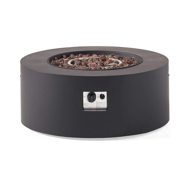 Modern 32-Inch 40K BTU Round Iron Propane Fire Pit (SAK29102)