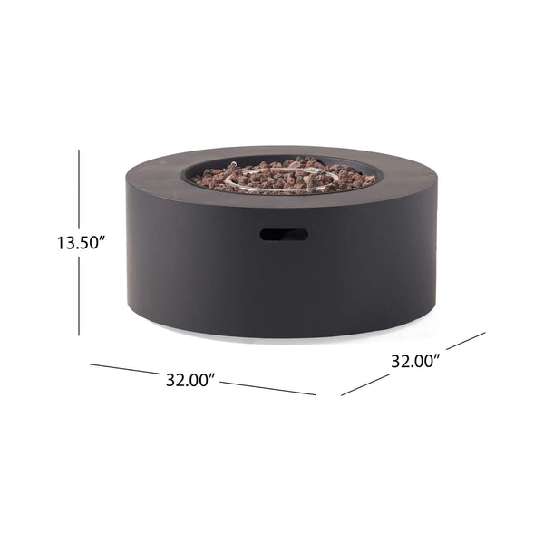 Modern 32-Inch 40K BTU Round Iron Propane Fire Pit (SAK29102)