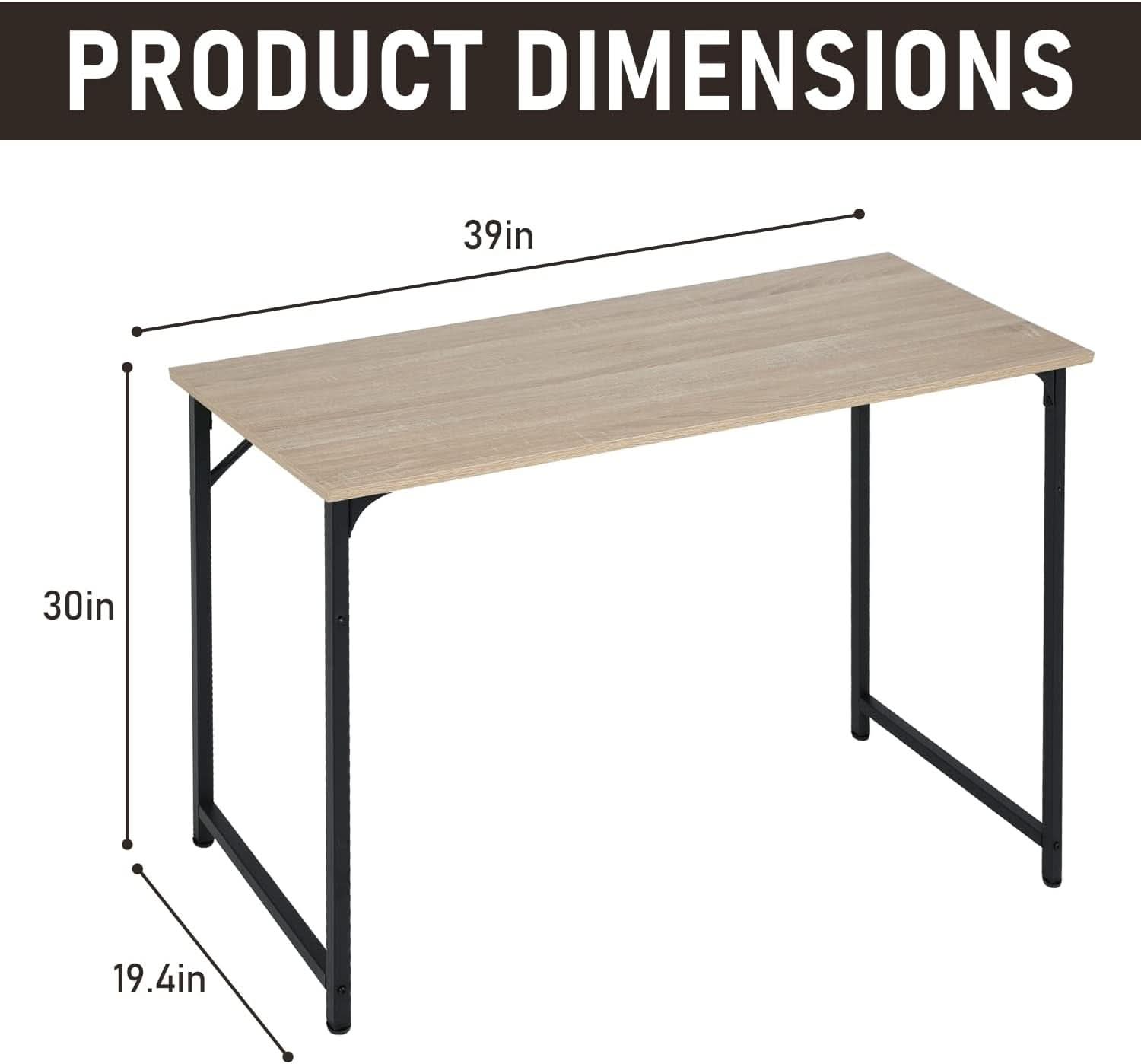 Modern 39 Inch Computer Desk for Home Office Use