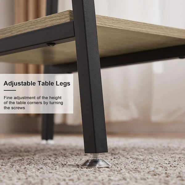 Modern 43 Inch Computer Desk with Adjustable Storage Shelves