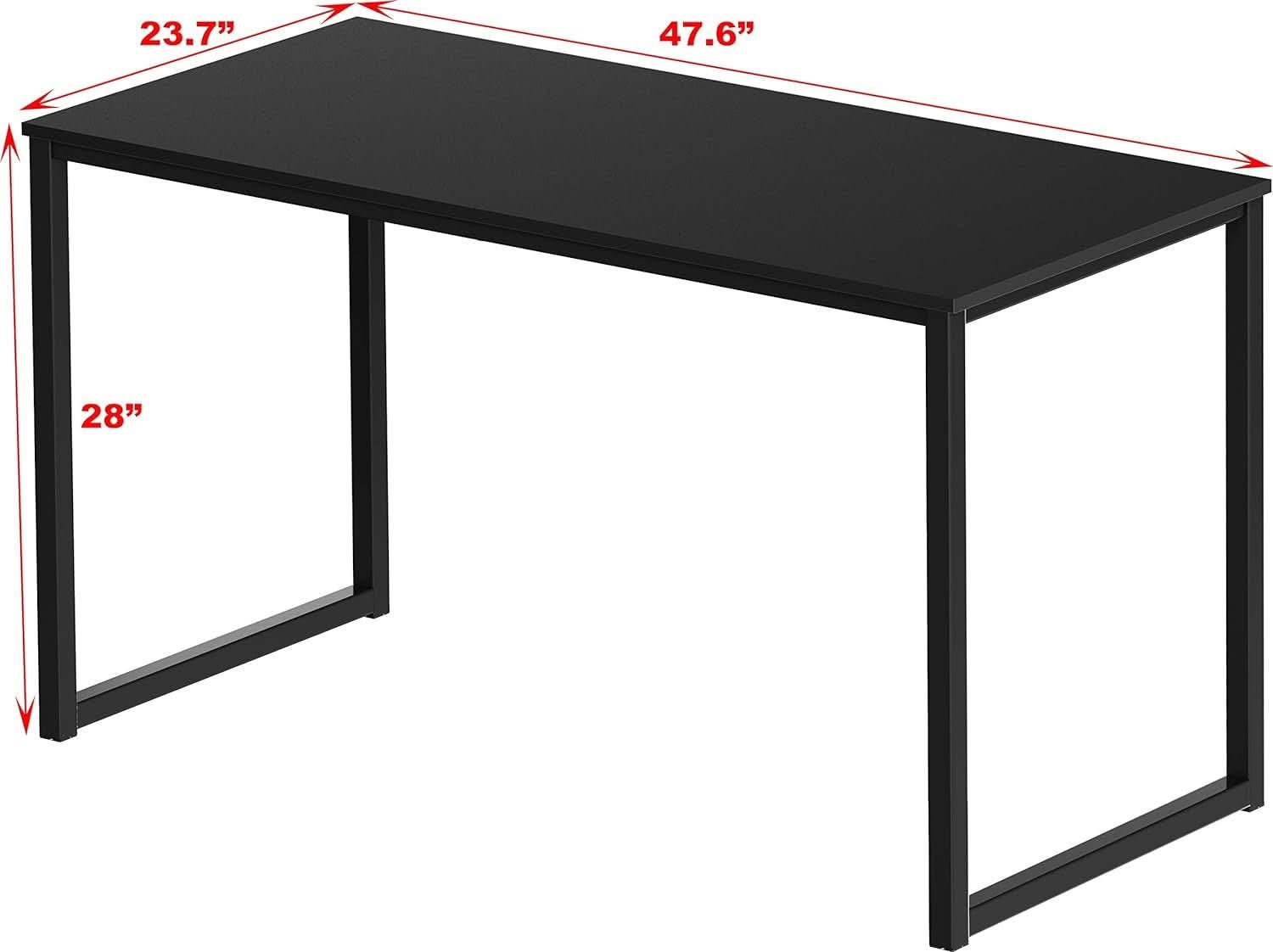 Modern 48 Inch Black Computer Desk for Home Office