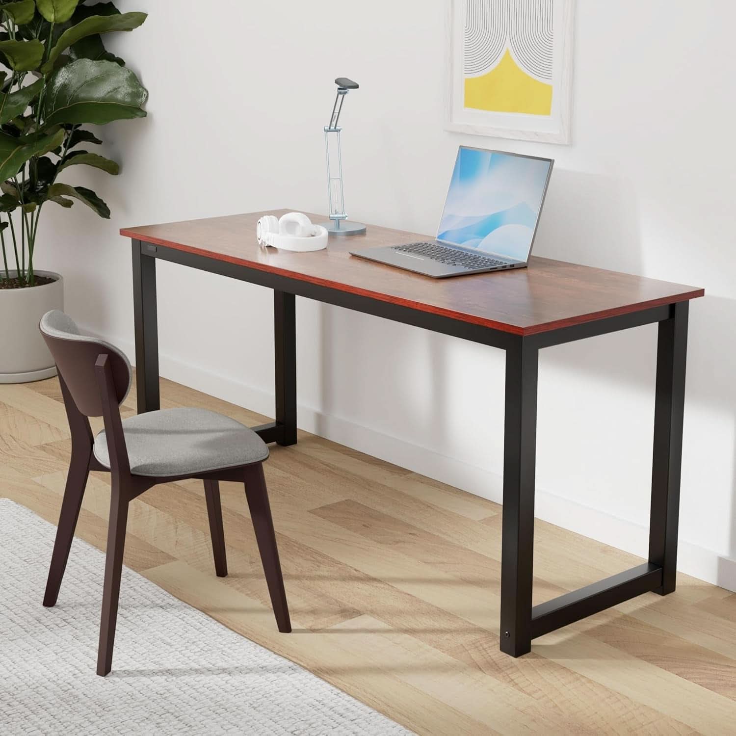 Modern 63 Inch Computer Desk for Home Office Use
