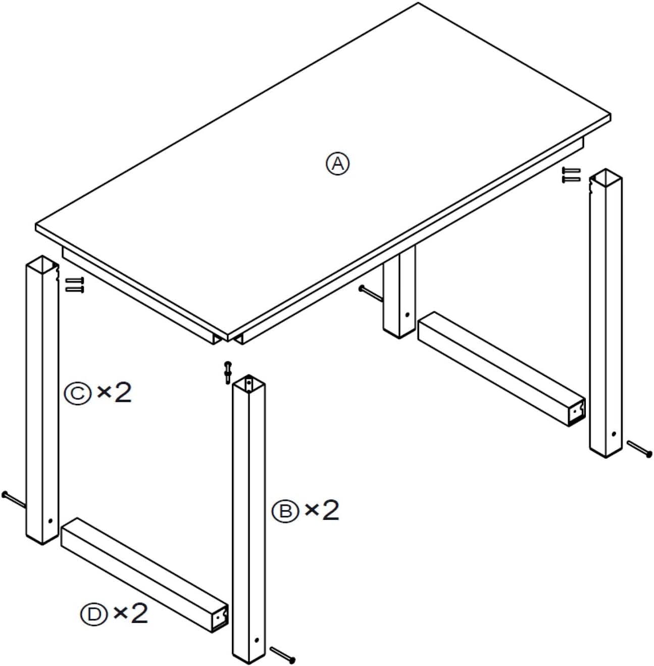 Modern 63 Inch Computer Desk for Home Office Use