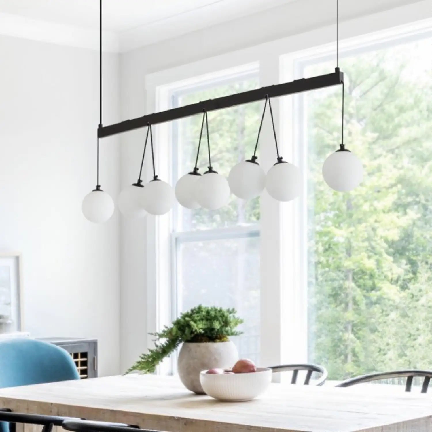 Modern 8-Light Globe Pendant Lights Hanging Chandelier for Kitchen Island