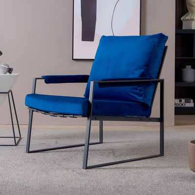 Modern Relax Single Arms Chair With Velvet Cushion