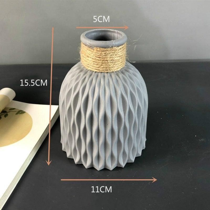 Modern Artifical Floral Plastic Vase Imitation Ceramic Flower Pot For Home Decor Living Room Centerpieces And Events Ornamnet