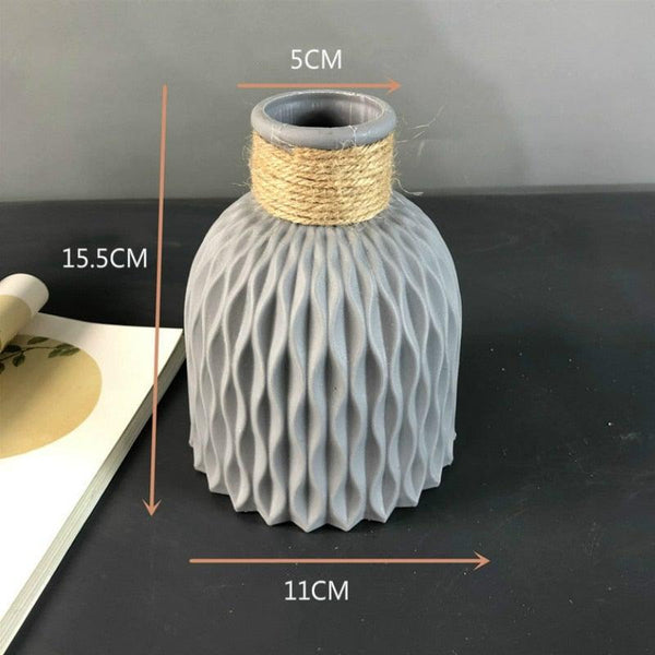Modern Artifical Floral Plastic Vase Imitation Ceramic Flower Pot For Home Decor Living Room Centerpieces And Events Ornamnet