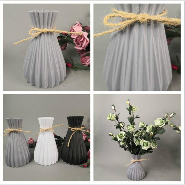 Modern Artifical Floral Plastic Vase Imitation Ceramic Flower Pot For Home Decor Living Room Centerpieces And Events Ornamnet