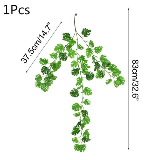 Modern Artificial Green Eucalyptus Leaves Garland Wisteria Rattan Fake Decor Silk Leaf Vines For Wedding Birthday Party Decor