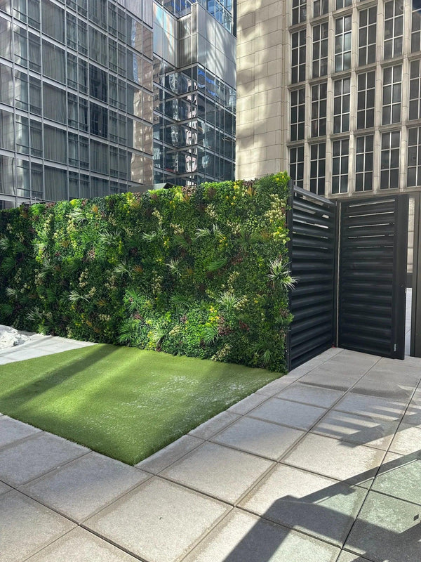 Evergreen Triptych Artificial Vertical Garden Green Wall Panel Set of 3 33 SQ FT – UV Resistant – Commercial Grade