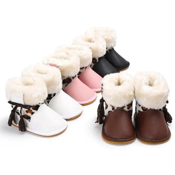 Modern Baby Leopard Print Rubber Sole Non-slip Baby Shoes Fashion Shoes Boots for Girls And Kids