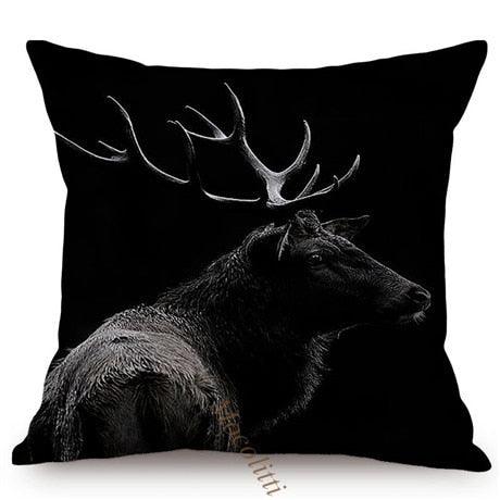 Modern Black And White Animals Portrait Photography Of Lion Zebra Elephant Tiger Pattern Sofa Pillow Cover Home Decor Square Cushions Cover 45x45cm