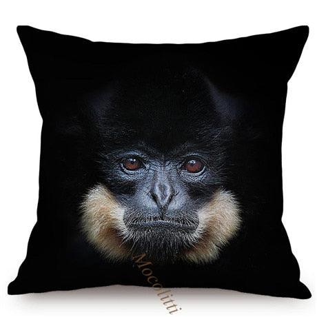 Modern Black And White Animals Portrait Photography Of Lion Zebra Elephant Tiger Pattern Sofa Pillow Cover Home Decor Square Cushions Cover 45x45cm