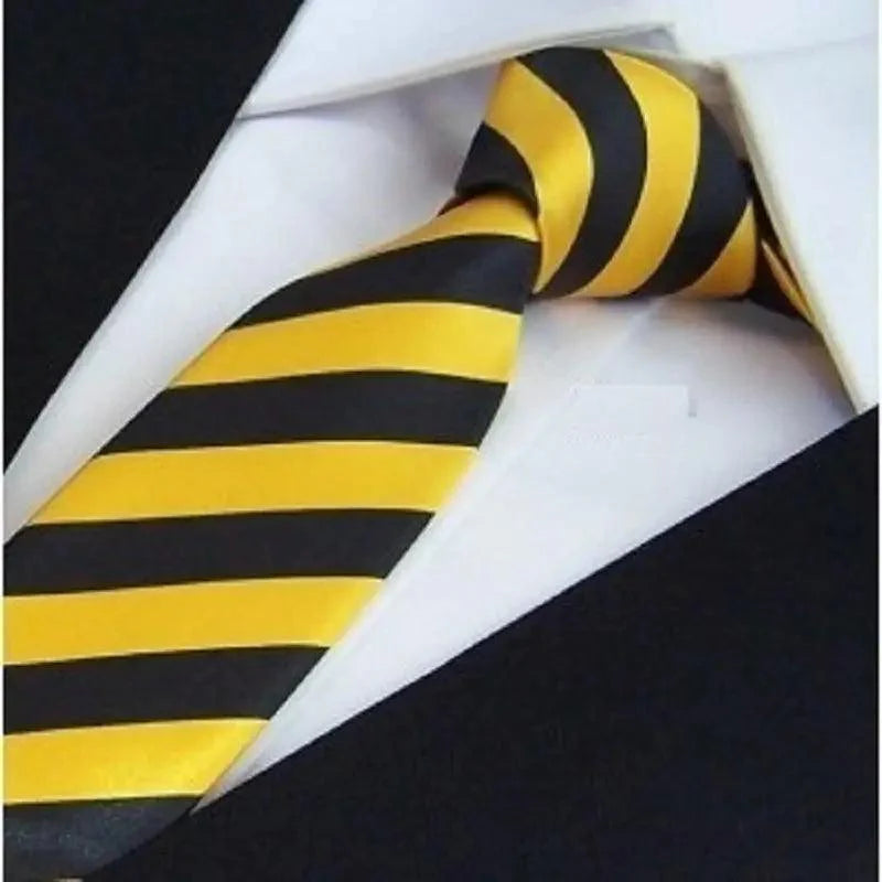 Modern Black And White Men Necktie Casual Business Meeting Formal Polyester Skinny Slim Necktie