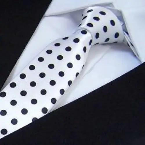 Modern Black And White Men Necktie Casual Business Meeting Formal Polyester Skinny Slim Necktie