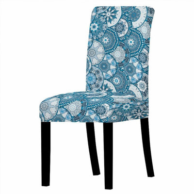 Modern Colorful Indian Style Chair Cover for Dining Chairs Room Mandala Print Cushion Cover High Back for Living Room Home Decoration Stretch Removable Washable Dining Room Chair Protector Slipcovers