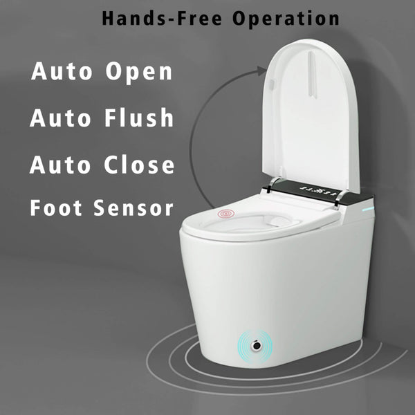 Modern Compact Smart Tankless Toilet With Bidet, Auto Open, Auto Flush, Heated Seat And Air Dryer (SAK51990)