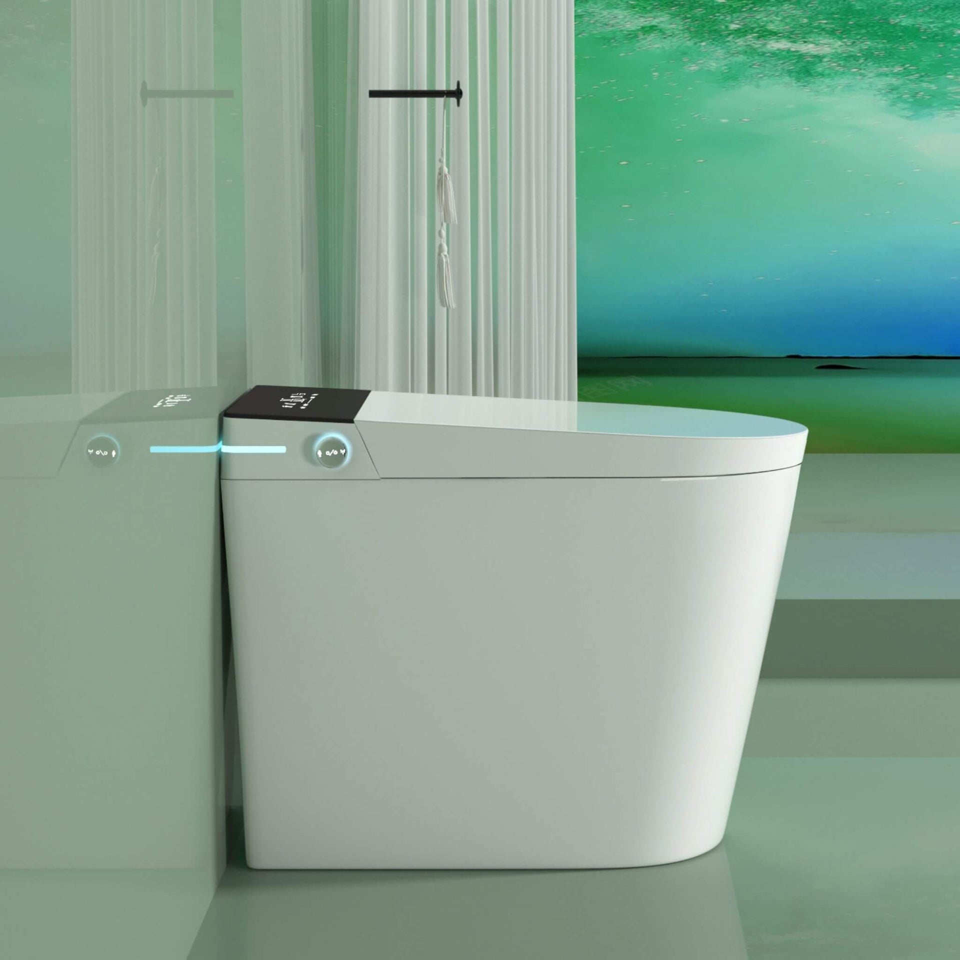 Modern Compact Smart Tankless Toilet With Bidet, Auto Open, Auto Flush, Heated Seat And Air Dryer (SAK51990)