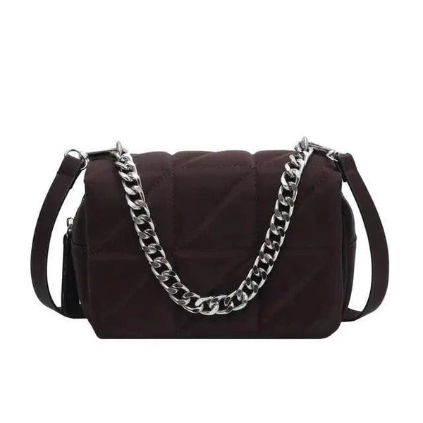 Modern Designer Metal Chain Clutches , Mini Shoulder Bag Satchel Style Nylon Small Crossbody Bags For Women And Girls