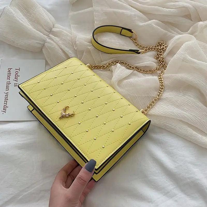Modern Elegant Luxury Sterling Pu Leather Crossbody Bags For Women And Girls Designer Chains Shoulder Messenger Bag For Female
