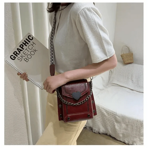 Modern Elegant Stunning Heart-Shaped Women's Bag Cute Studded Shoulder Bag For Women And Girls