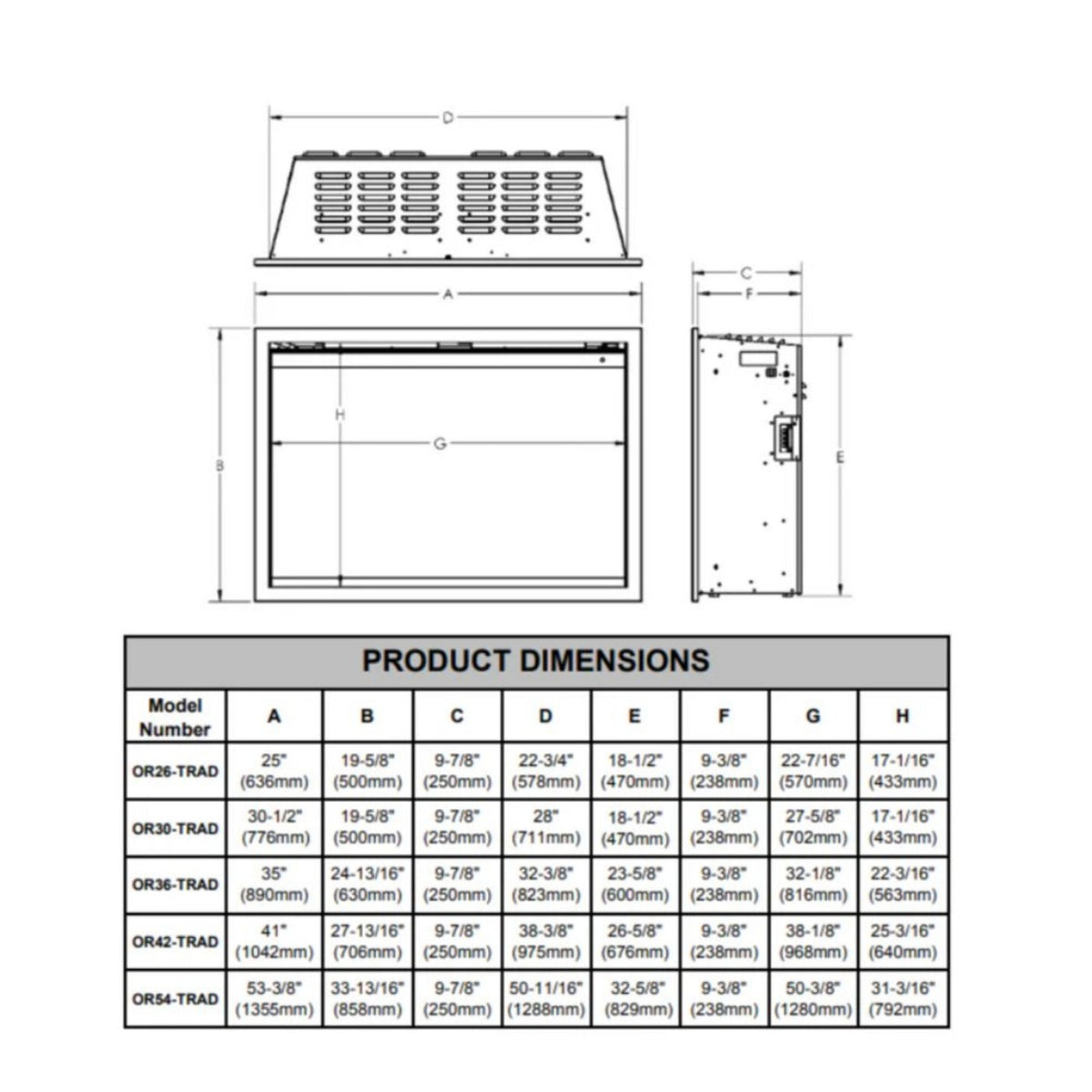 Modern Flames Orion Traditional 54-Inch Heliovision Electric Fireplace [OR54-TRAD] (SAK74620)