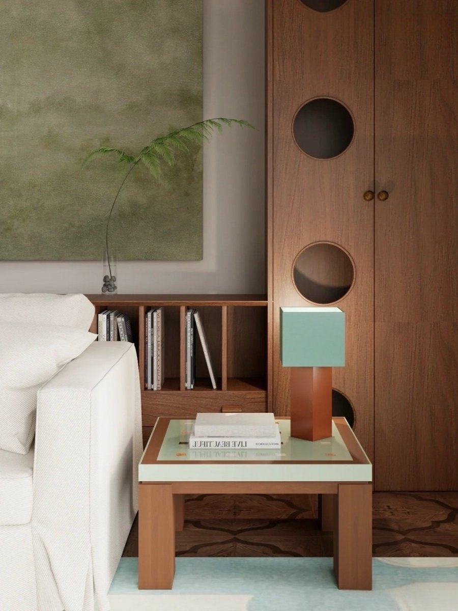 Modern Geometric Memphis Portable Dimmable Lamp - Bauhaus Pivot ATD7 Table Lamp