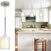 Modern Glass Pendant Light with Chrome Nickel Finish for Kitchen Island
