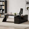 Modern L Shape Executive Desk With Drawers And Cabinet