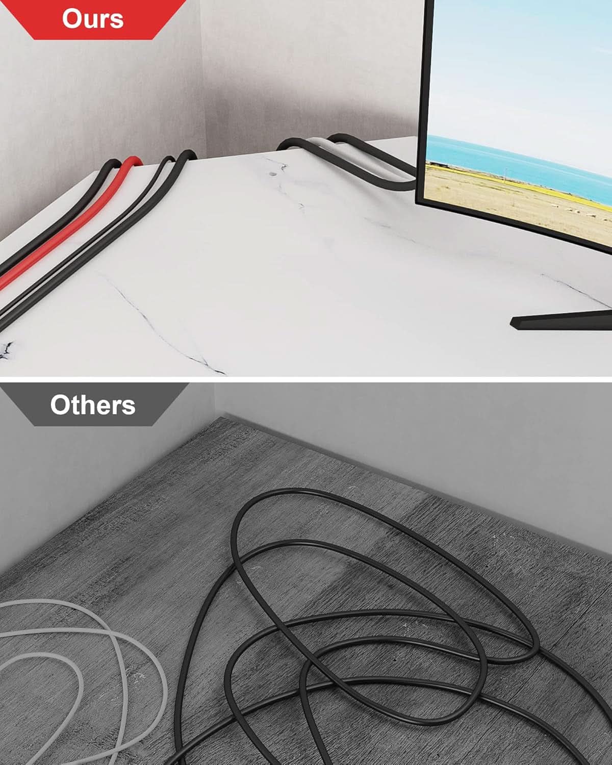 Modern L Shaped Desk with Large Shelves for Office
