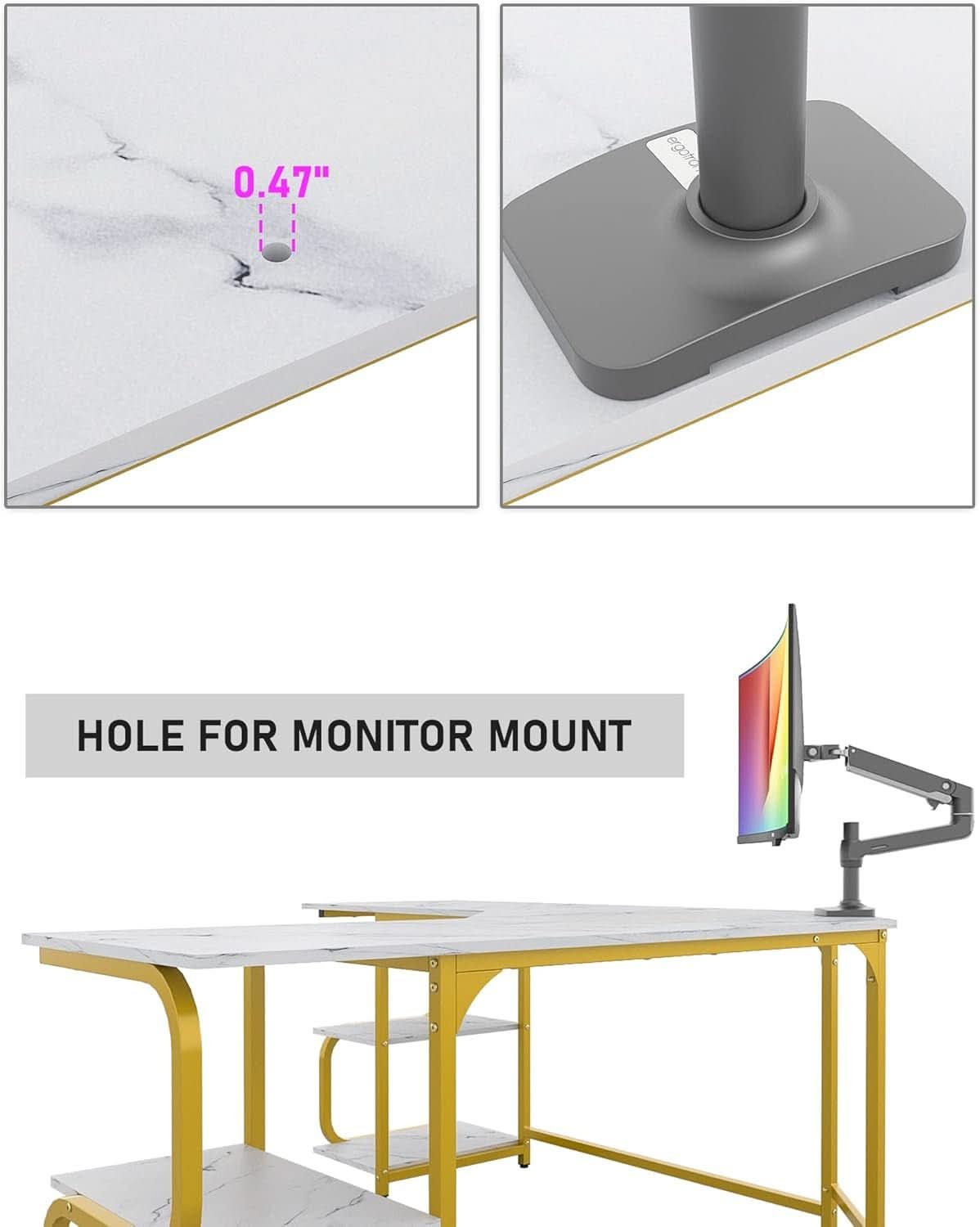 Modern L Shaped Desk with Large Shelves for Office