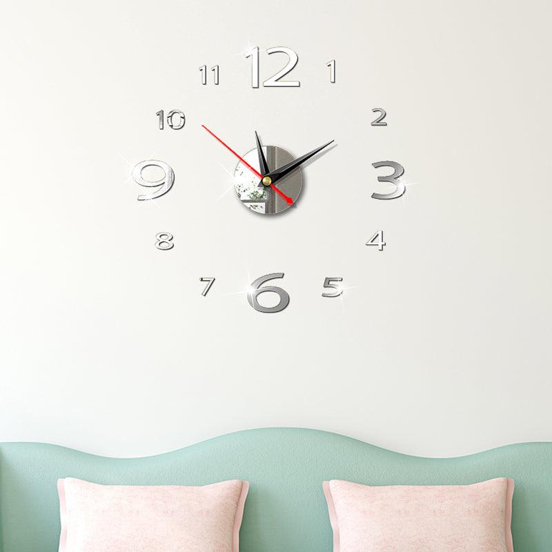 Modern Large 400mm 3D Mirror Surface Wall Clock 3D Wall Sticker Frameless Wall Clock 3D Wall Clock with Mirror Number Stickers for Home Office Decorations Home Office Room Wall Decor Home Decor Wall Clocks