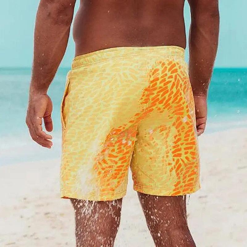 Modern Men's Summer Discoloration Swimming Trunks Magical Change Color Beach Surf Shorts Quick Dry Bathing Short Swim Pants