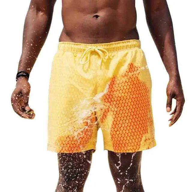Modern Men's Summer Discoloration Swimming Trunks Magical Change Color Beach Surf Shorts Quick Dry Bathing Short Swim Pants