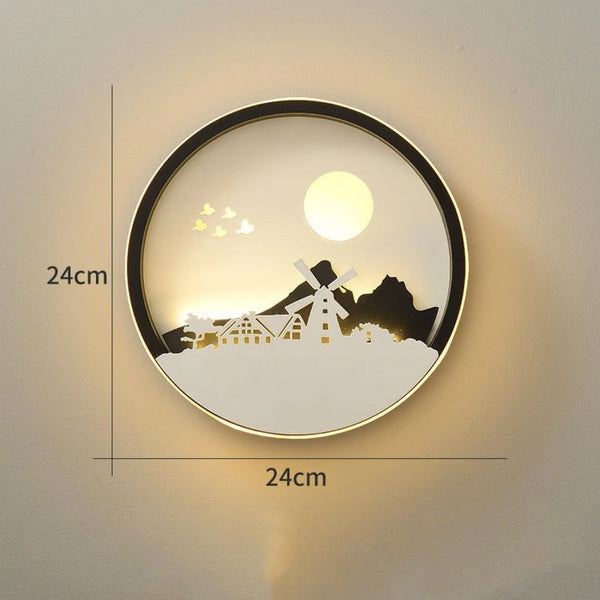 Modern Minimalist Wall Art Lamp for Bedroom and Background Decor