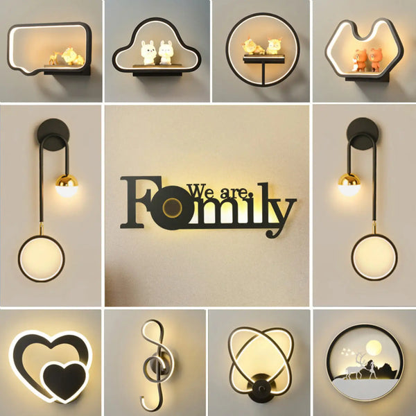 Modern Minimalist Wall Art Lamp for Bedroom and Background Decor