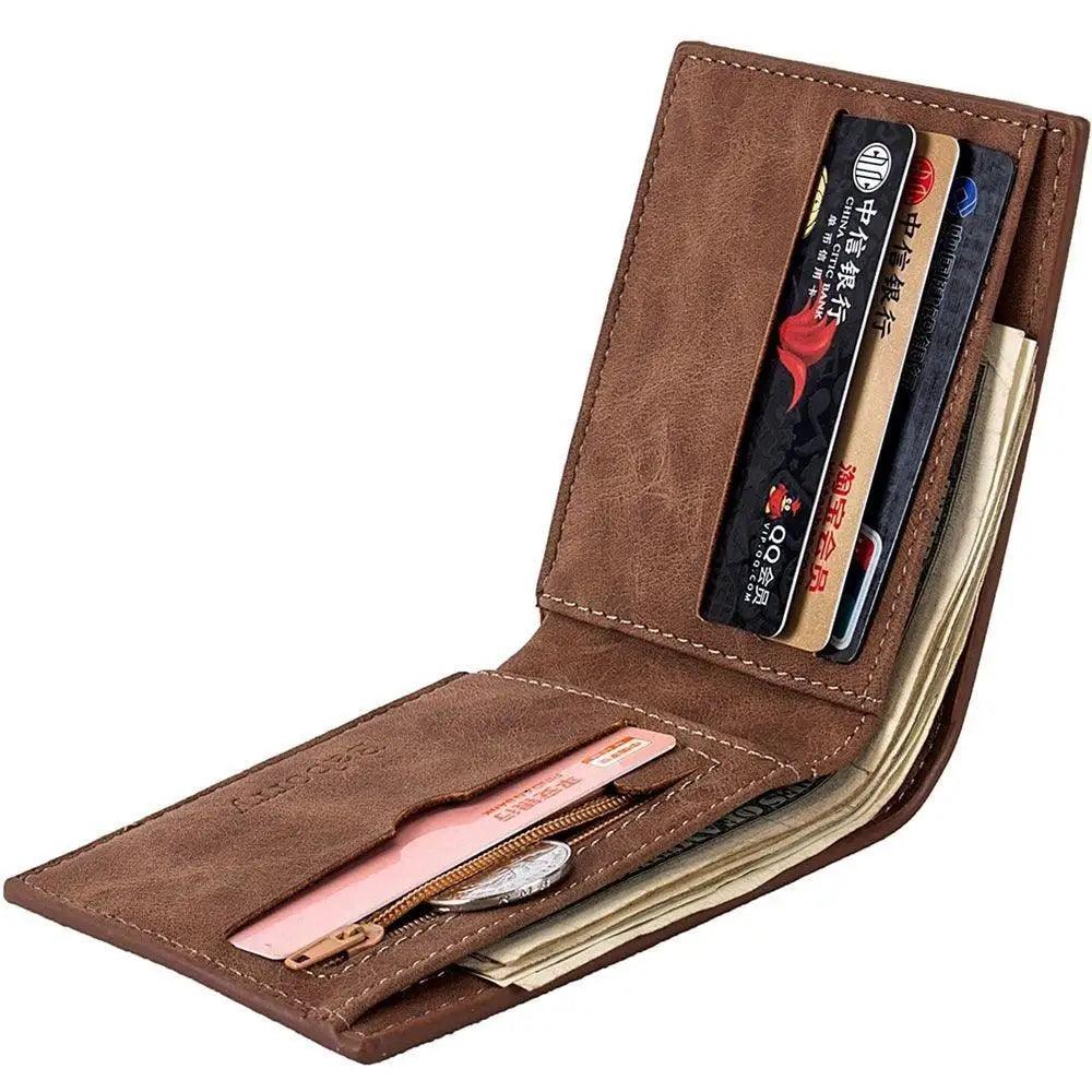 Modern New High Quality Wallet For Men Fashion Mini Men's Luxury Business Wallet Card Holder Man Purse Coin Bag Slim Wallet For Men PU Leather Wallet with 8 Slots Bifold Credit Card Holder Wallet
