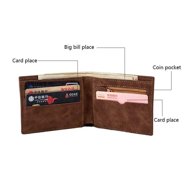 Modern New High Quality Wallet For Men Fashion Mini Men's Luxury Business Wallet Card Holder Man Purse Coin Bag Slim Wallet For Men PU Leather Wallet with 8 Slots Bifold Credit Card Holder Wallet