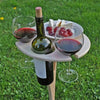 Modern Outdoor Portable Foldable Wood Wine Table With Round Desktop Mini Wooden Easy To Carry Rack Picnic Party Travel Tools Event Romantic Dinner Celebrations Outdoors