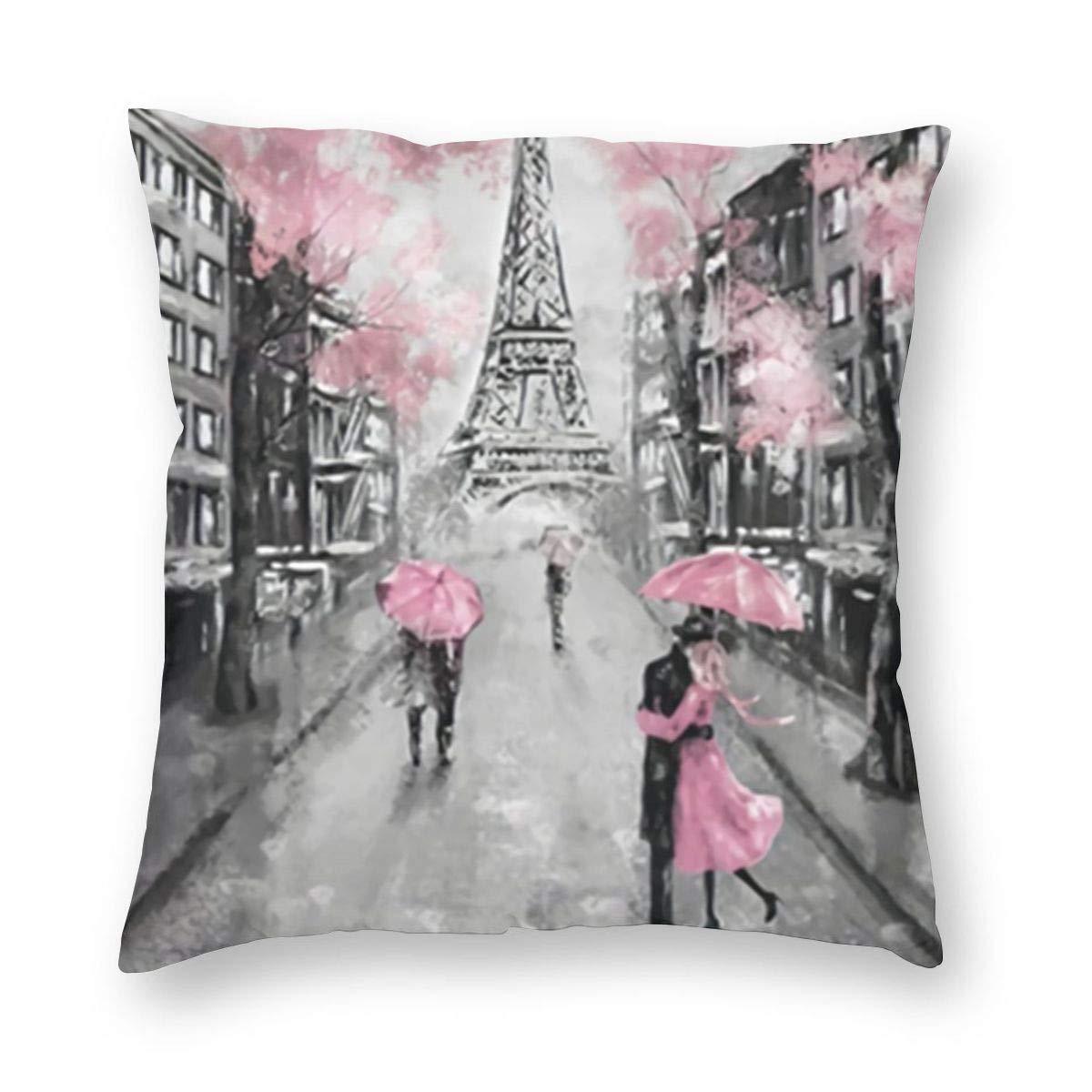 Modern Pillow Cover Oil Painting Paris European City Landscape France Eiffel Tower Home Decor Wall Hanging For Living Room Bedroom