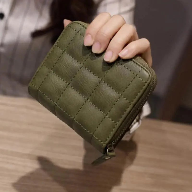 Modern PU Leather Card Holder Wallet Women Fashion Small Zipper Wallet Retro Mini Bags For Women