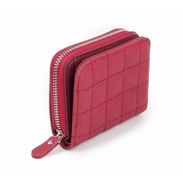 Modern PU Leather Card Holder Wallet Women Fashion Small Zipper Wallet Retro Mini Bags For Women